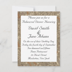 Invitation Motif d'or - Dîner de répétition mariage