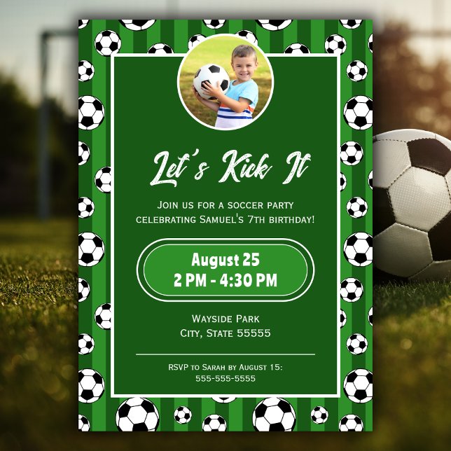 Invitation Motif du bal de football pour enfants et fête d'an (Créateur téléchargé)
