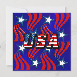 Invitation Motif du drapeau Abstrait & USA Texte Party Invita