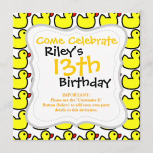 Invitation Motif en caoutchouc jaune pâle