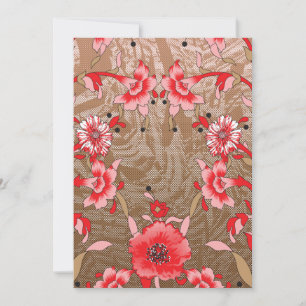 Invitation Motif en textile coloré avec une flore complexe