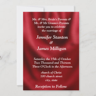 Invitation motif en tissu rouge