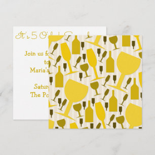 Invitation motif en verre de vin