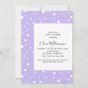 Invitation Motif étoilé lavande doux