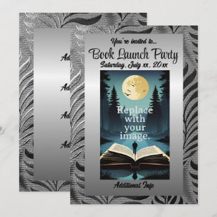 Invitation Motif Feuille argent