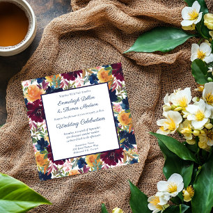 Invitation Motif floral aquarelle mariage Bright