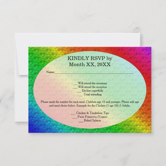 Invitation Motif floral arc-en-ciel Mariage d'automne (Devant)