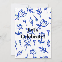 Motif floral bleu simple