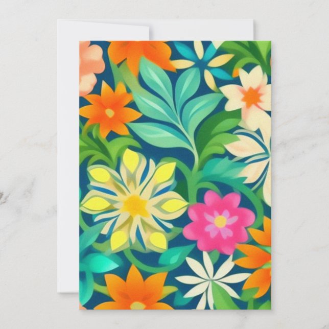 Invitation Motif floral coloré (Devant)