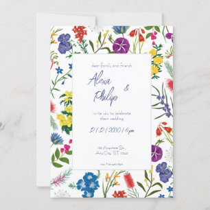 Invitation Motif floral coloré Mariage féminine