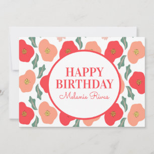 Invitation Motif floral printanier dessiné à la main pour ann