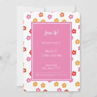 Invitation Motif floral rose rose jaune rouge orange minuscul