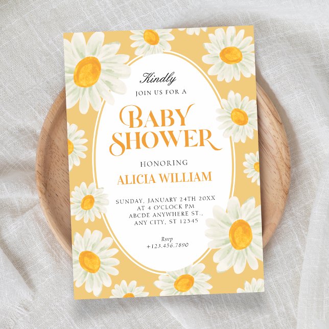 Invitation Motif floral sans couture tournesol baby shower (Créateur téléchargé)