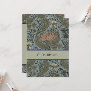 Invitation Motif floral victorien antique terre cuite sauge