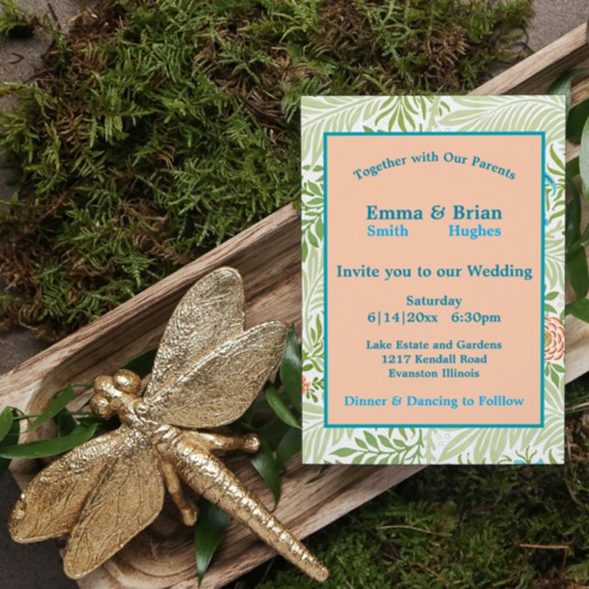 Invitation Motif floral vintage feuillu (Créateur téléchargé)