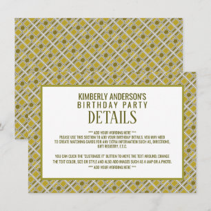 Invitation Motif géométrique doré, moderne détails d'annivers