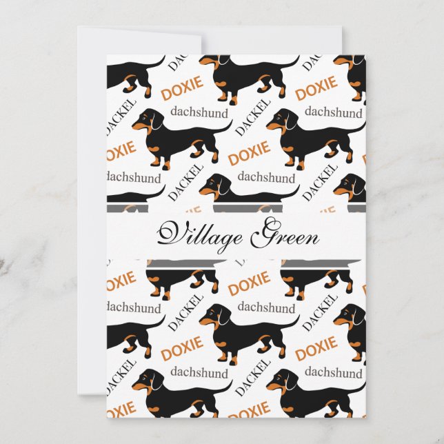 Invitation Motif noir et tan Dachshund (Devant)