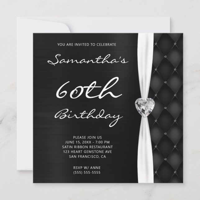 Invitation Motif Ombre Foil Black Diamond gris (Devant)