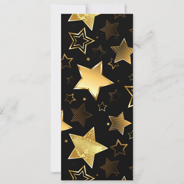 Invitation Motif sans couture avec étoiles d'or (Devant)
