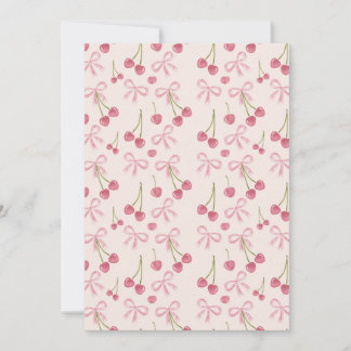 Invitation Motif sans couture coquette cerise rose dessiné à 
