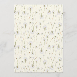 Invitation Motif sans couture de fleurs de pissenlit à l'aqua