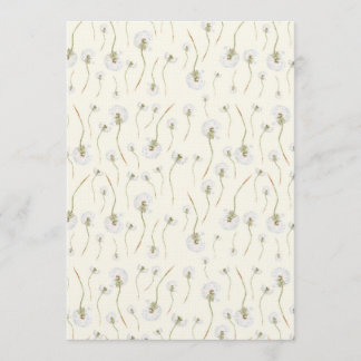 Invitation Motif sans couture de fleurs de pissenlit à l'aqua
