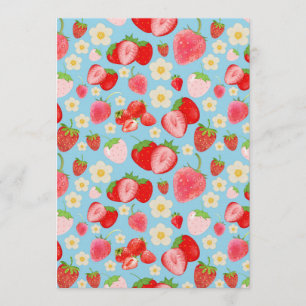 Invitation Motif sans couture de fraise à l'aquarelle mignon