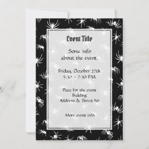 Invitation motif silhouettes d'araignée