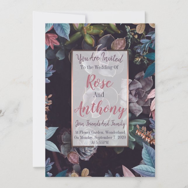 Invitation Motif Succulent (Devant)