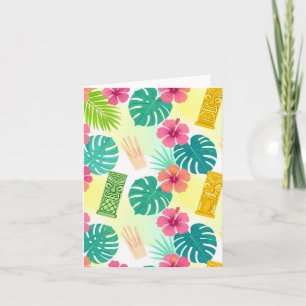 Invitation Motif Tiki Hawaïen Tropical pour Mariage Fêtes