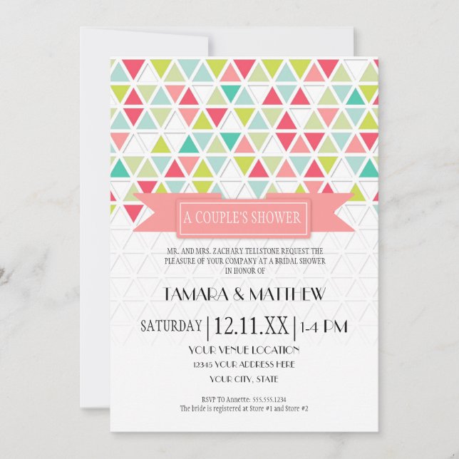 Invitation Motif Triangle Style Triangulaire Géométrique (Devant)