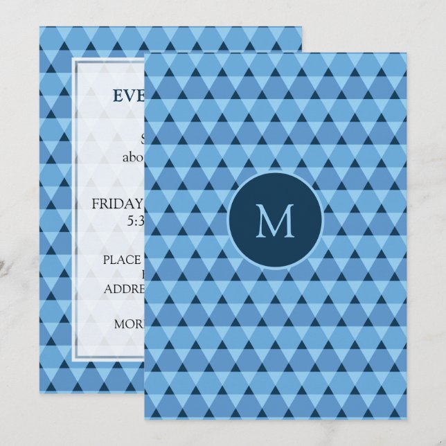 Invitation Motif Triangles (Devant / Derrière)