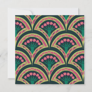 Invitation motif vert en forme de coque