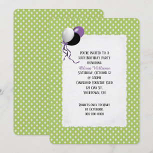 Invitation motif vert et blanc