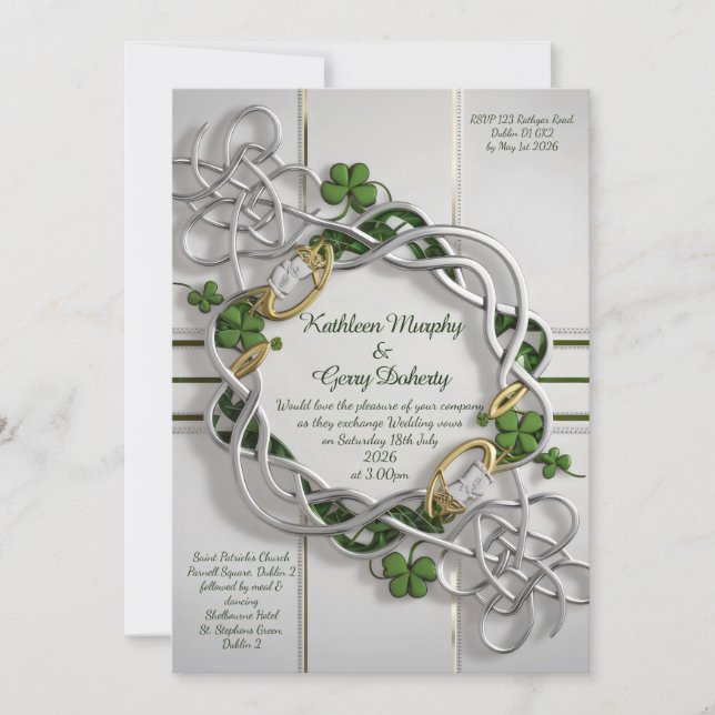 Invitation Motifs et Motifs traditionnels irlandais celtes (Devant)