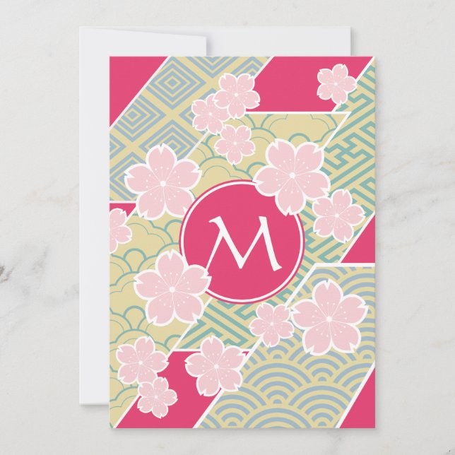 Invitation Motifs géométriques de fleurs de cerisier de (Devant)