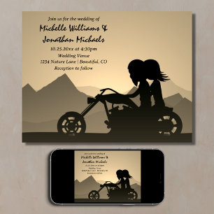 Invitation Moto Couple Mountain Mariage