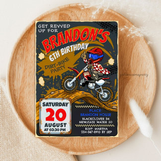 Invitation Moto Cross Rouge Anniversaire Moto Cross - Course
