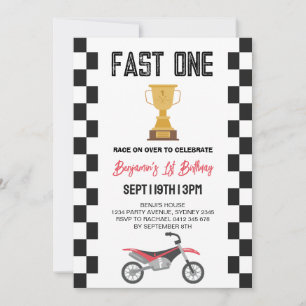 Invitation Moto de terre Fast One 1re fête d'anniversaire