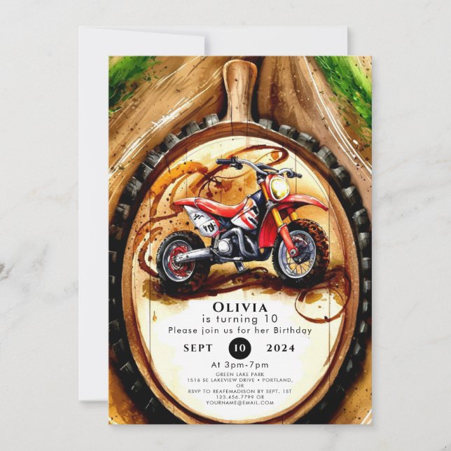 Invitation Moto magique colorée Anniversaire (Devant)