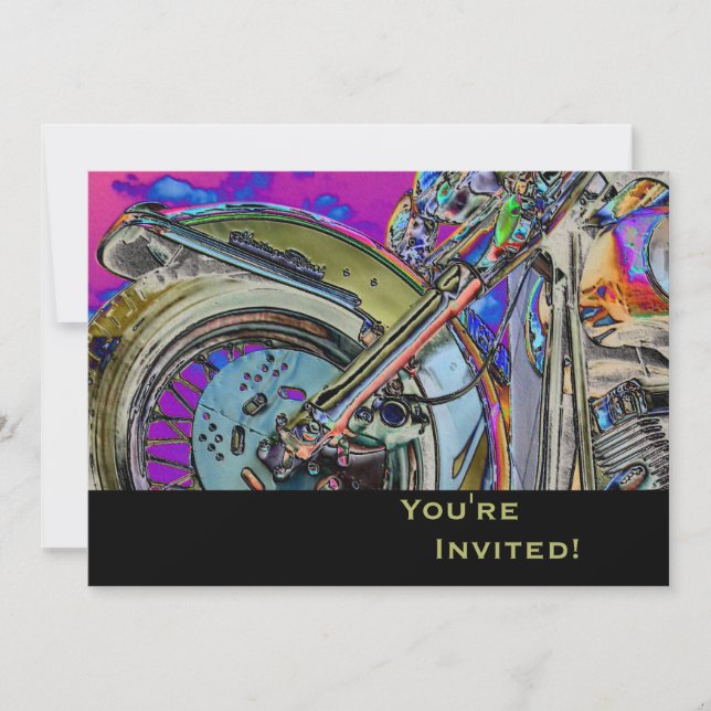 Invitation Moto personnalisé| 40e anniversaire (Devant)