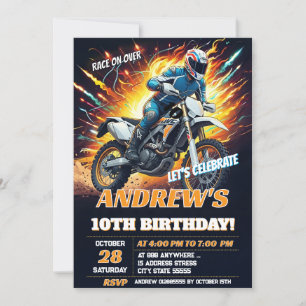 Invitation Motocross Dirt Bike Birthday Biker