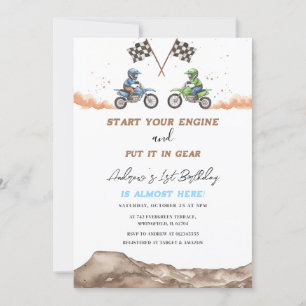 Invitation Motocross Personnelle Vélo De Chemin Premier anniv