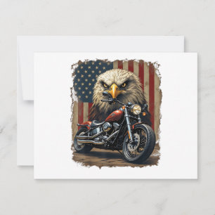 Invitation Motocyclette Drapeau USA Rétro Biker Chopper