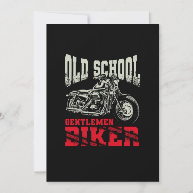 Invitation Motocyclette pour dames de la vieille école (Devant)