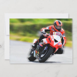 Invitation Motorcycle Red Racer