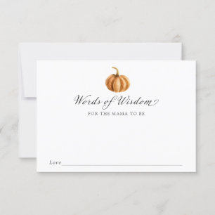 Invitation Mots citrouilles de sagesse pour la mère