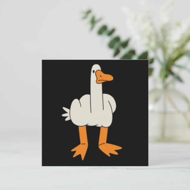 Invitation Mouette du doigt du milieu Humour geste drôle reto (Debout devant)