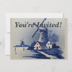 Invitation Moulin blanc blanc blanc vintage