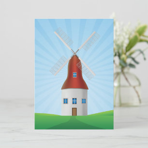 Invitation Moulin Rouge sur Collines Vertes Ciel Bleu